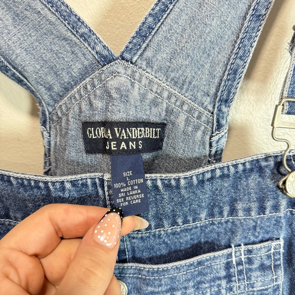 Vintage Y2K Gloria Vanderbilt baggy denim overalls blue size large - Picture 2 of 5